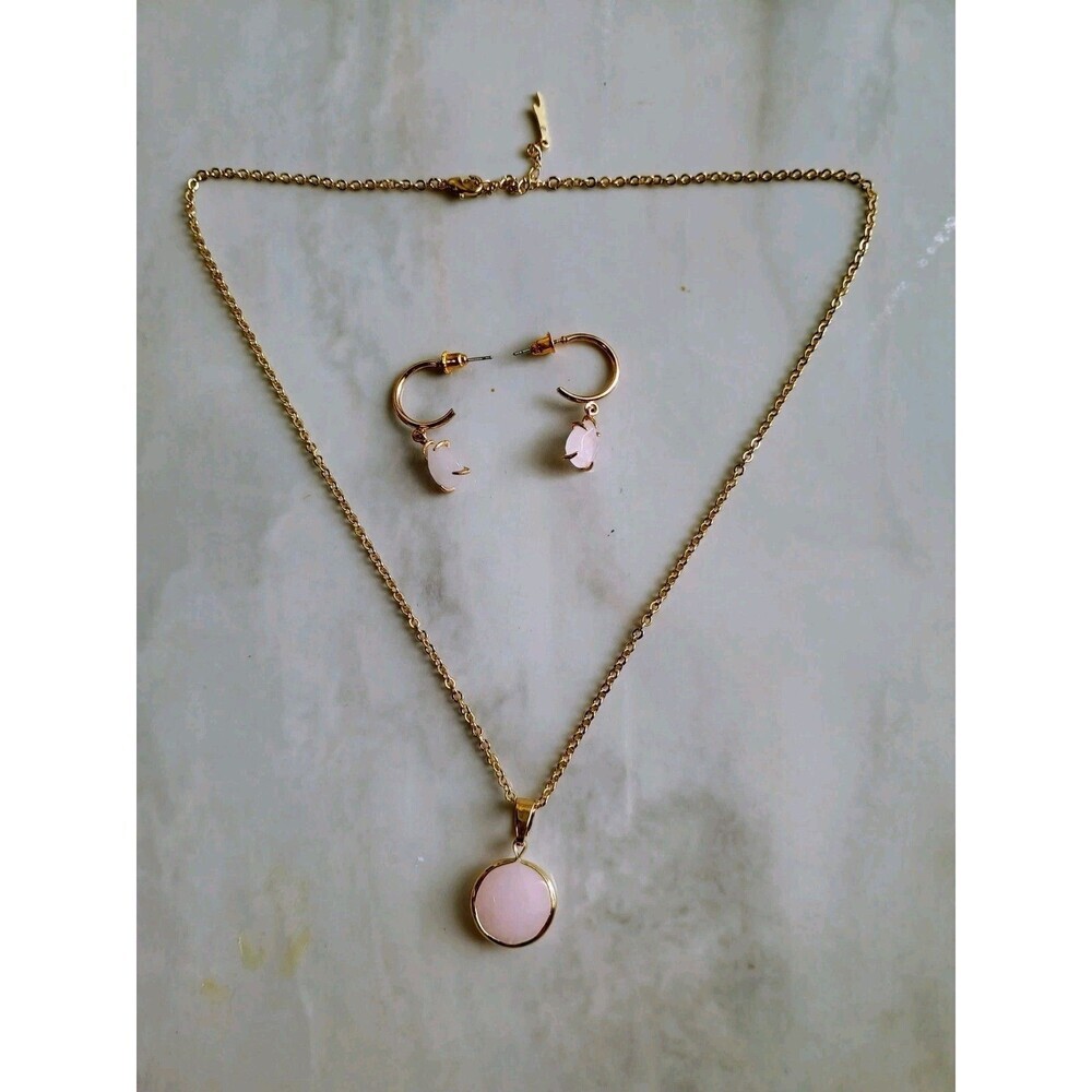 Rose Serenity Sanctuary Project Rose Quartz Necklace With Matching Earrings